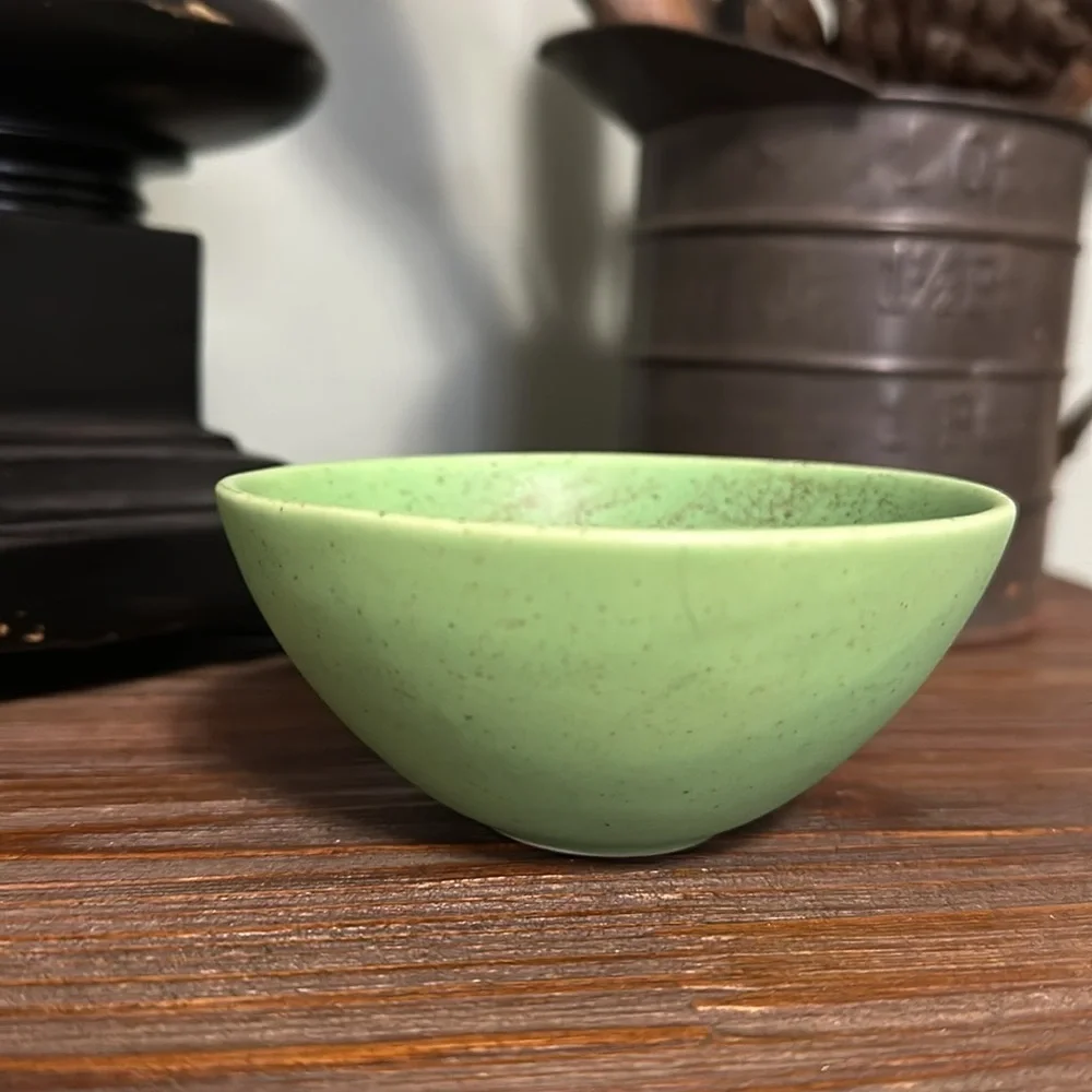 Green and Brown Speckled Ceramic Trinket Bowl